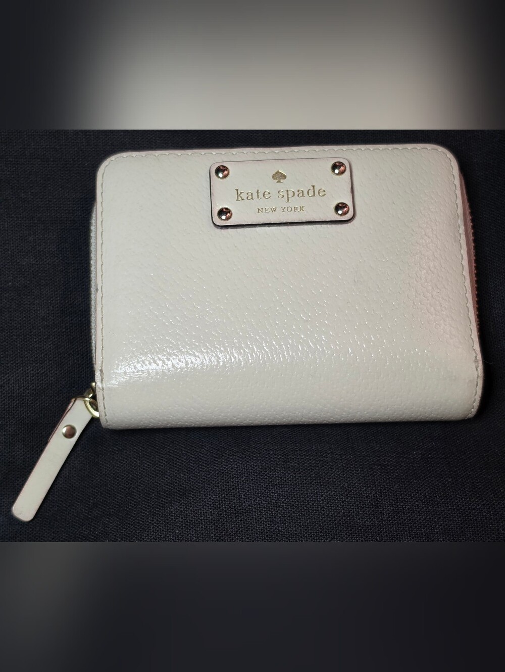 EUC Kate Spade Wellesley Cara Compact Bifold Wallet — Cream / Pink